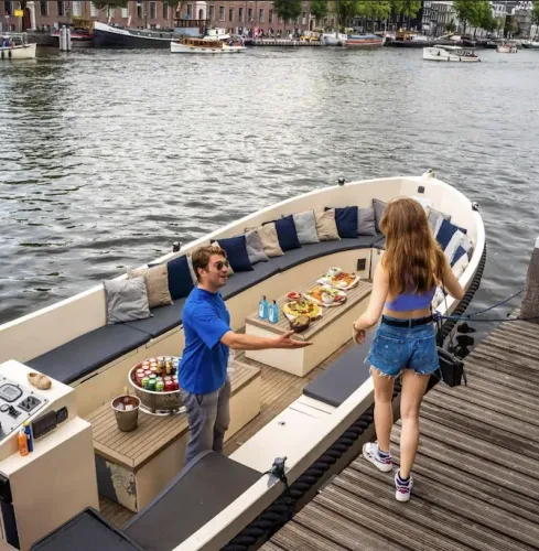 Amsterdam Private Booze Cruise mit unbegrenztem Alkoholkonsum.